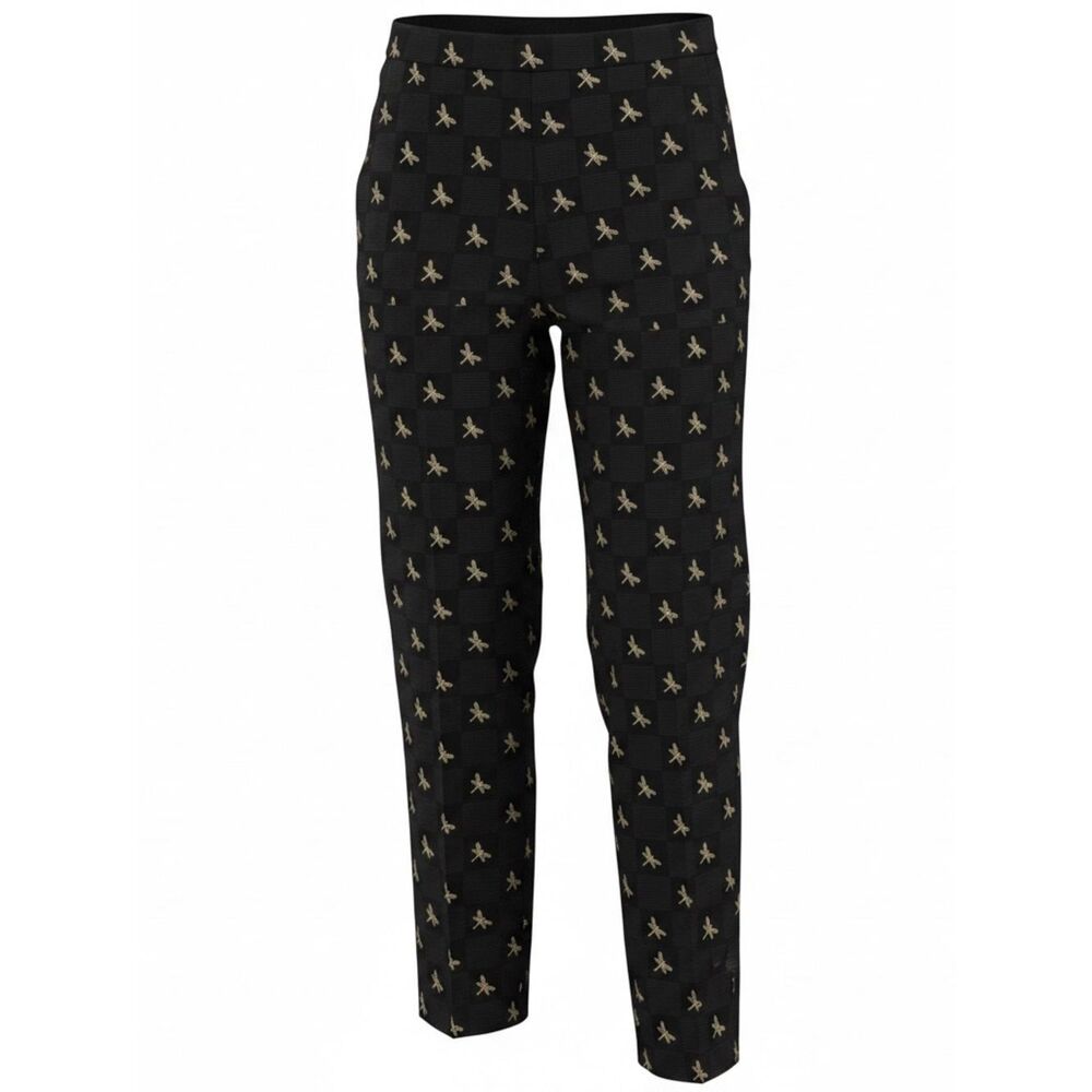 Gap For Good Curvy Skinny Ankle Pants 6 Black Gold Metallic Stretch